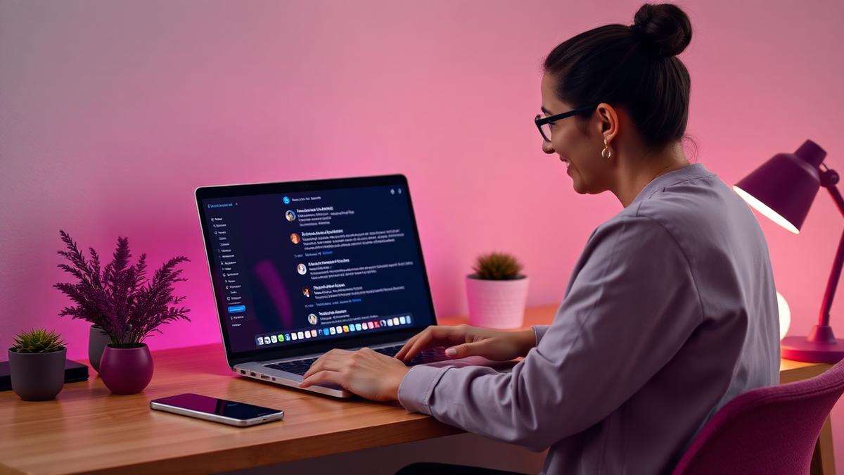 Person bruger AI-assistent på en laptop