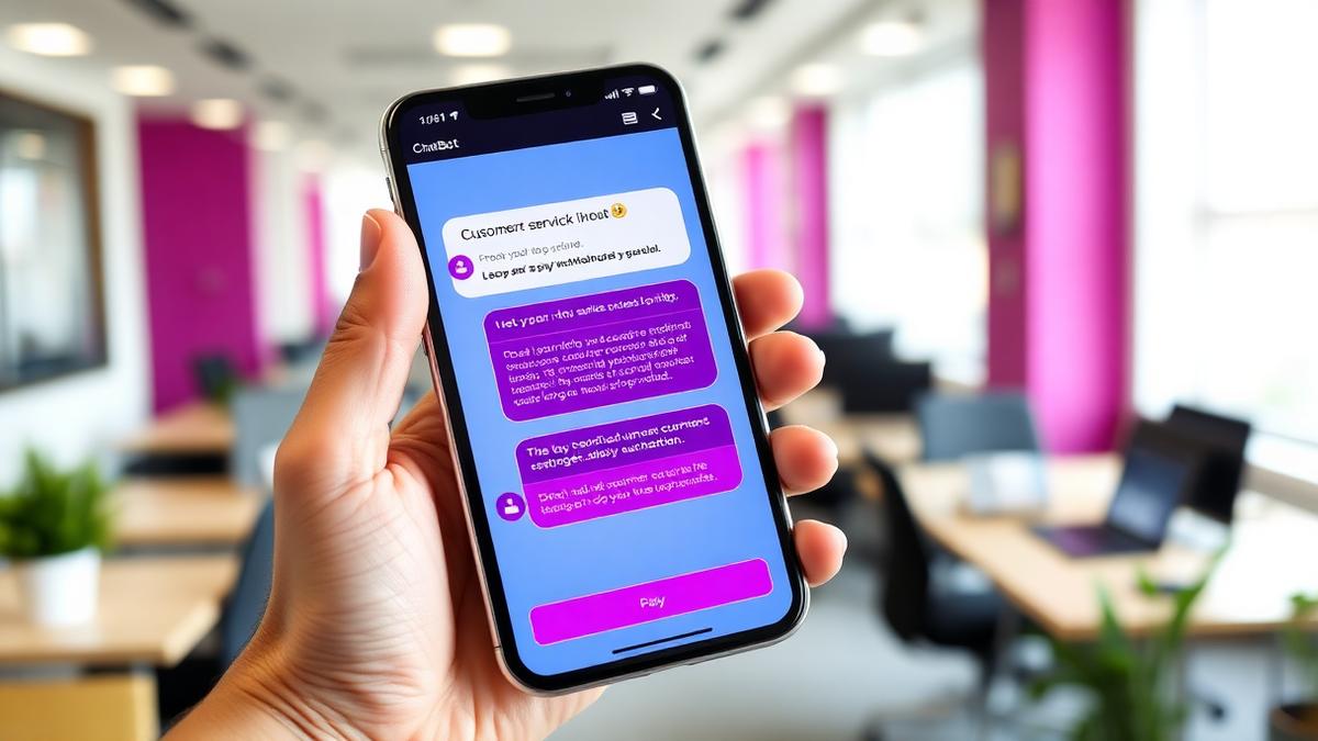 Kundeservice-chat vist på en smartphone