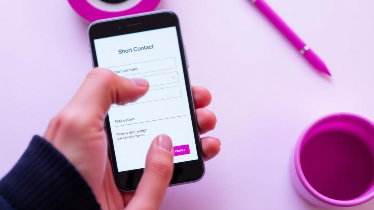 Kontaktformular udfyldes på en smartphone