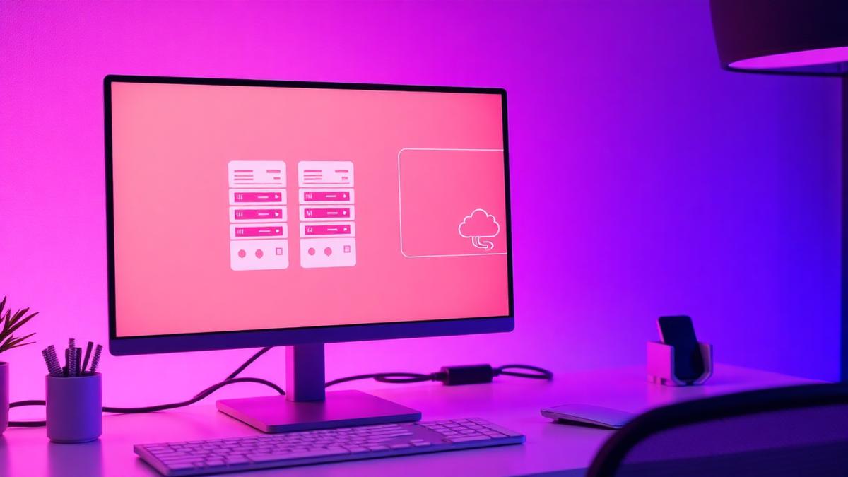 Backup og cloud-synkronisering vist på en skærm